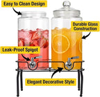 1.5 Gallon Glass Drink Dispenser Set of 2, Drink Dispensers - Image 6
