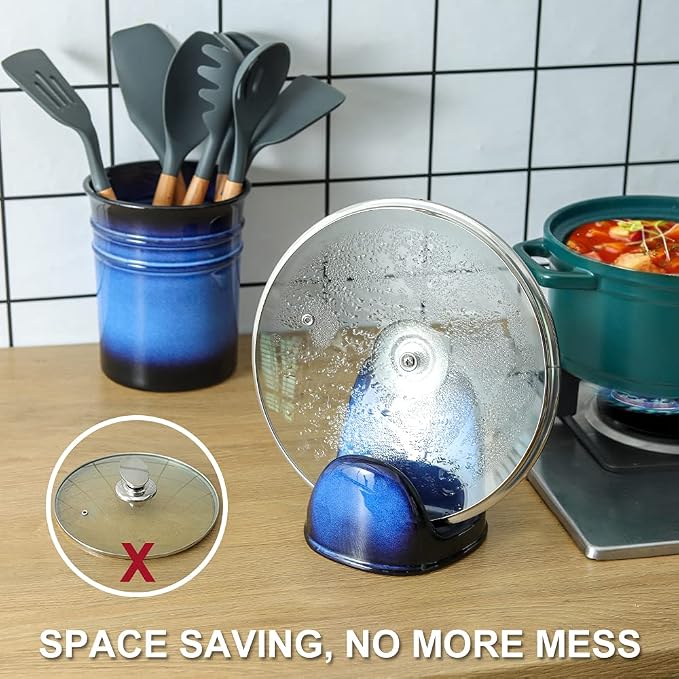Nihow Pot Lid Holder: Stable Ceramic Pan Lid Holder - Image 5