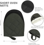 Short Oven Mitts, Heat Resistant 500°F, Silicone Grip Kitchen Gloves, Non-Slip - Image 2