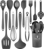 Kitchen Utensils Set-12 Pieces Silicone Cooking Utensils Set 392°F Heat by Pranski