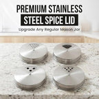 Mason Jar Spice Shaker Lids Stainless Steel – 6 Pack Adjustable Spice Lids - Image 2