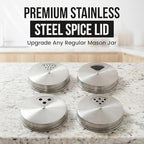 Mason Jar Spice Shaker Lids Stainless Steel – 4 Pack Adjustable Spice Lids - Image 2