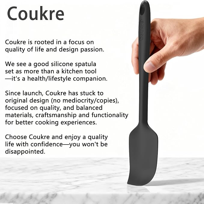 Coukre Silicone Spatula Set of 5, High Temperature Resistant, Food Grade - Image 7