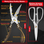Kitchen scissors 2 Pack, Poultry Shears Heavy Duty Professional Stainless Steel - Image 4