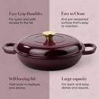 Vintage Style 3 Quart Enameled Cast Iron Braiser, Non Stick Enameled Cast Iron - Image 7