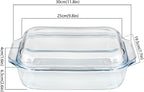 2QT Glass Casserole Dish with Lid, Tempered Glass Baking Dish - Image 2