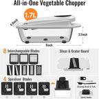 12 Blade All-in-1 Vegetable Chopper Mandoline Slicer - Image 2