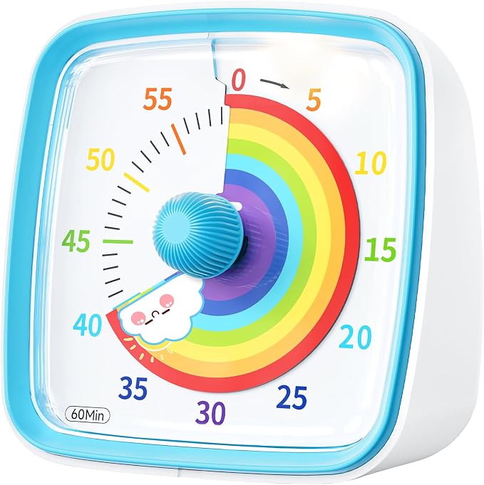 Yunbaoit Visual Timer with Night Light, 60-Minute Rainbow Countdown Timer by Yunbaoit