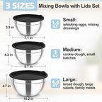 TeamFar Mixing Bowls, Stainless Steel Nesting Salad Bowls - Image 2