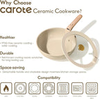 CAROTE 25PCS Ceramic Cookware Set, Pots and Pans set Non Stick, RV Kitchen - Image 8