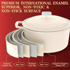 Enameled Cast Iron Dutch Oven - 5QT Dutch Oven Pot - Heavy Duty Cookware - Image 4