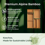 keechee 5-Piece Bamboo Drawer Organizer Set, 2.2" Deep Multi-Use Organizers - Image 9