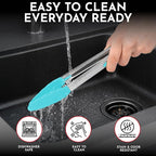 Kitchen Tongs with Silicone Tips Set of 3 Heat Resistant Tongs - Image 6