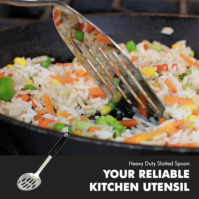 Chef Craft Select Slotted Spoon, 12 inch, Stainless Steel - Image 3