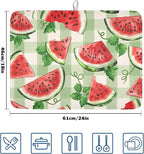 Summer Dish Drying Mat for Kitchen Counter Watercolor Watermelon Green Buffalo - Image 2