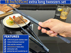 JETKONG 2 Pcs 18 Inch Stainless Steel Grill Tongs Heavy Duty Giant Tweezer Tongs - Image 3