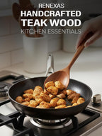 9-Piece Teak Wooden Kitchen Utensil Set – Nonstick Safe Cooking Spoons & - Image 5