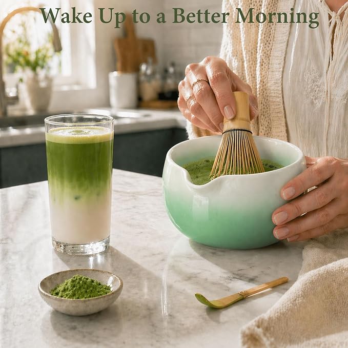 Matcha Whisk Set, Ceramic Matcha Set Includes Bowl & Holder, Bamboo Whisk - Image 7
