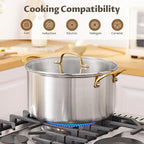 BEZIA 8 Quart 3-Ply Stainless Steel Stockpot, Soup Pot - Image 7