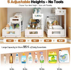 1-Pack Under Sink Organizers and Storage, 2-Tier L Shape Pull Out Cabinet - Image 4