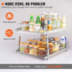 VEVOR 2 Tier 20"Wx21.2"Dx15.2"HPull Out Cabinet Organizer, Heavy Duty Slide Out - Image 4