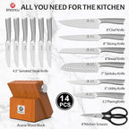 imarku Knife Set, 14 Piece Premium Kitchen Knife Block Set, Razor Sharp - Image 5