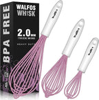 Walfos Whisk, Silicone Whisks for Cooking & Baking Non Scratch Rubber Coated by Walfos