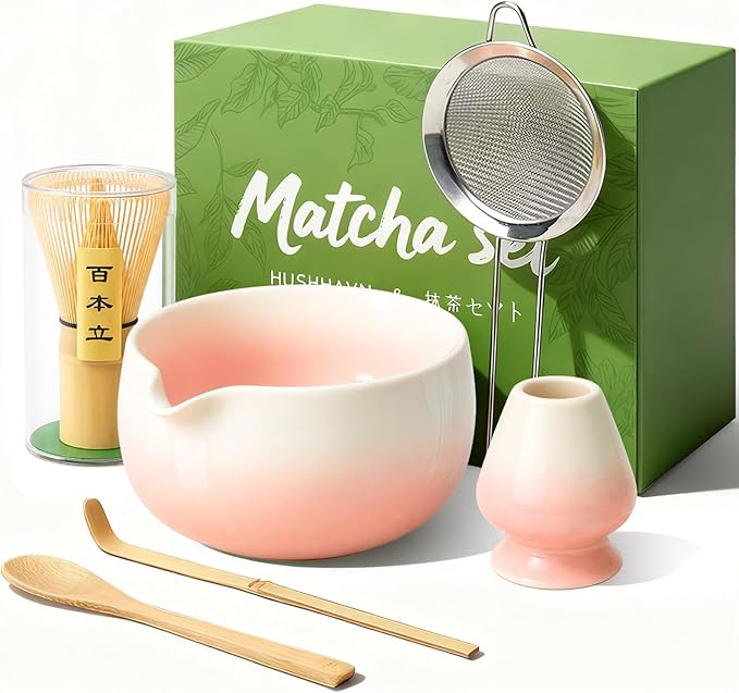 Matcha Whisk Set, Ceramic Matcha Set Includes Bowl & Holder, Bamboo Whisk by Unknown
