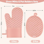 Oven Mitts and Pot Holders 4 Sets, Heat Resistant 500 ℉ Oven Mitt and Pot Holder - Image 2