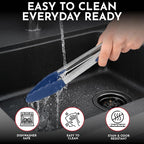 Kitchen Tongs with Silicone Tips Set of 3 Heat Resistant Tongs - Image 6