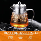 Glass Teapot with Stainless Steel Infuser, Borosilicate Tea Kettle - Image 5