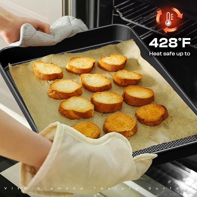 Nonstick Baking Pans Set, 8-Piece Stackable Bakeware Sets, Non-Toxic Oven Pan - Image 8