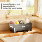 MOUKABAL Sponge Holder for Kitchen Sink – Rustproof Stainless Steel, 360° - Image 2
