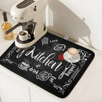 Kawani Black Coffee Bar Dish Drying Mats - Image 6