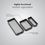 madesmart 3 Bin Drawer Organizer Set, Office & Bathroom, Organizer - Image 2