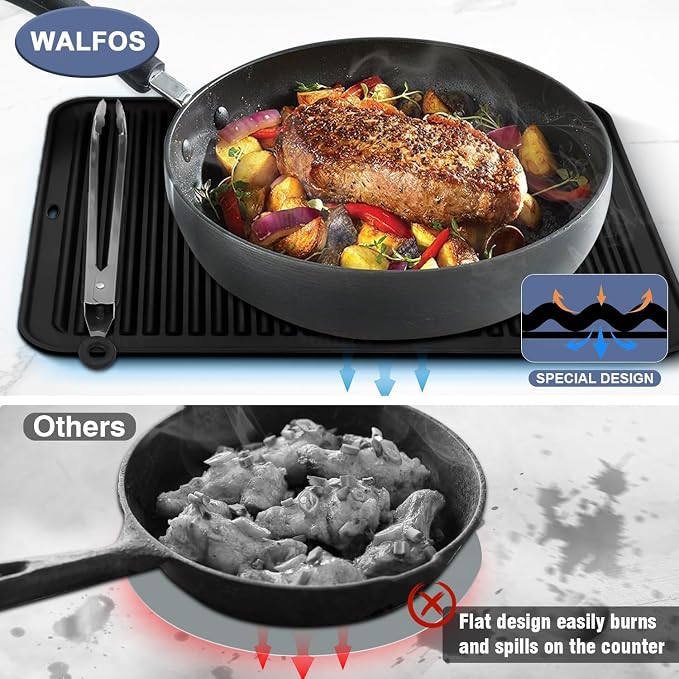 Walfos XXL Silicone Trivet 16 Inch and Trivets Mats 12 Inch, Trivets - Image 5