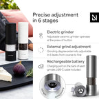 LARS NYSØM Electric Salt and Pepper Grinder Set I Automatic Salt and Pepper - Image 2