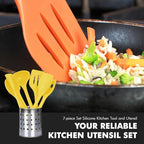 Chef Craft Premium Silicone Kitchen Tool and Utensil Set, 7 Piece - Image 5