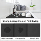 LOPNUR Kitchen Dish Drying Mat, Diatomite Coffee Mat, Super Absorbent Dish - Image 3