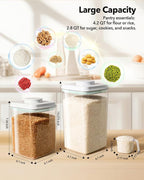 Ankou Food Storage Container Sets, 2.8 Qt *2+ 4.2 Qt *4 Airtight Canisters - Image 6