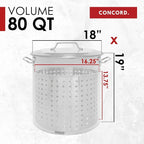 CONCORD Stainless Steel Stock Pot w/Steamer Basket. Cookware great - Image 5