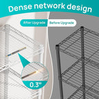 SINGAYE 6 Shelves Storage Shelf Wire Closet Bathroom Organizers Metal Pantry - Image 3