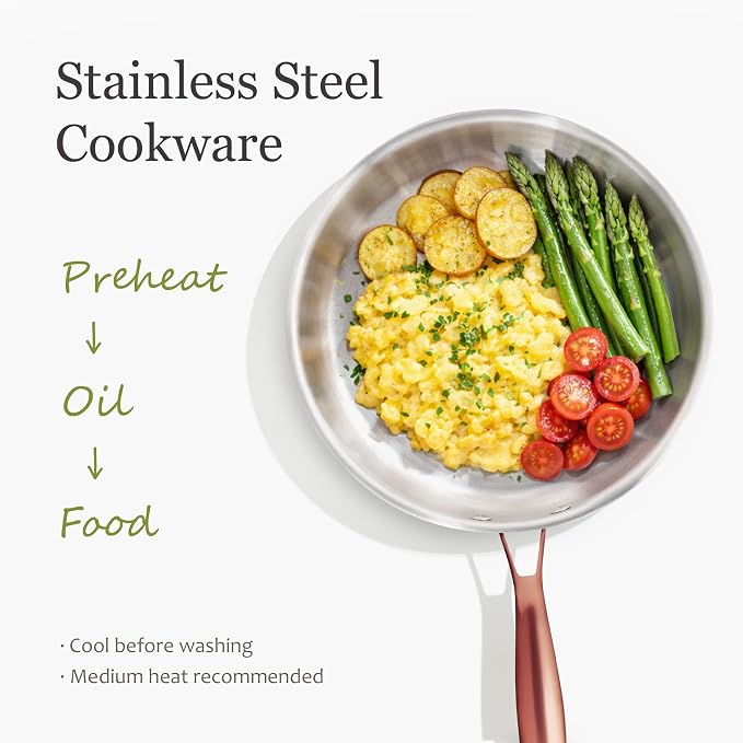 CAROTE 21pcs Tri-Ply Stainless Steel Cookware Set, Pots and Pans Set, Non Toxic - Image 4