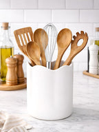 Ceramic Utensil Holder for Kitchen Counter, 7.1" Large Kitchen Utensil Crock - Image 5