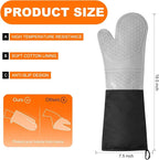 Extra Long Silicone Oven Mitts, Heat Resistant Oven Gloves - Image 2