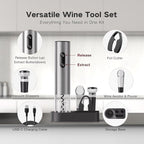 6-in-1 Electric Wine Opener Gift Set, BABONIR Stainless Steel USB-C - Image 5