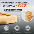 3 packs Bamboo Cutting Board Set Non Slip Feet Over Sink - Image 4