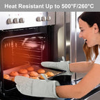 KEGOUU Oven Mitts and Pot Holders 6pcs Set, Kitchen Oven Glove High Heat - Image 5