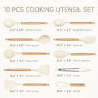 CAROTE Silicone Cooking Utensils Set, Kitchen Utensils Set 10 Pcs - Image 2