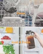 Mason Jar Pitcher Set of 2-64oz Airtight & Leakproof Glass Pitcher - Image 6